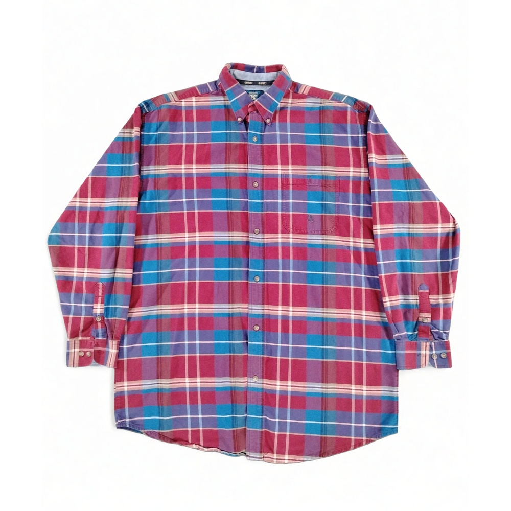 Wrangler Western Shirt Size M Cotton Plaid Button Down Workwear Casual Rustic